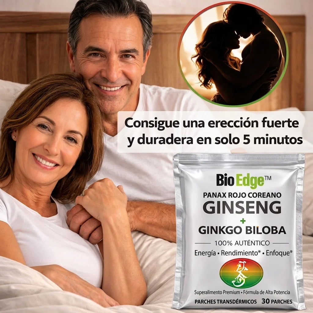 BioEdge™ Parche Transdérmico de Ginseng Coreano y Ginkgo Biloba